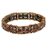 Mi Amore Stretch Iridescent Bangle-Bracelet Bronze-Tone & Red