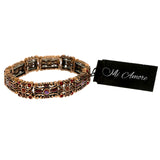 Mi Amore Stretch Iridescent Bangle-Bracelet Bronze-Tone & Red