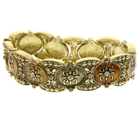 Mi Amore Bangle-Bracelet Gold-Tone/Orange