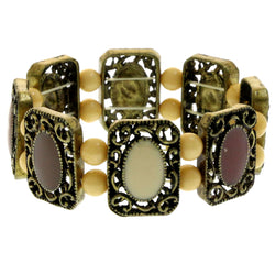 Mi Amore Filligree Antiqued Stretch-Bracelet Gold-Tone & Brown