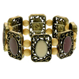 Mi Amore Filligree Antiqued Stretch-Bracelet Gold-Tone & Brown