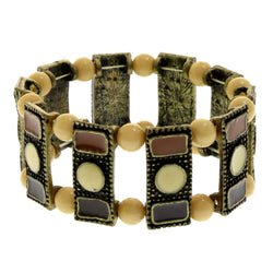 Mi Amore Antiqued Stretch-Bracelet Gold-Tone/Brown