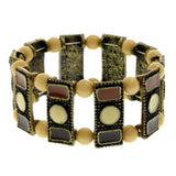 Mi Amore Antiqued Stretch-Bracelet Gold-Tone/Brown