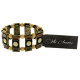 Mi Amore Antiqued Stretch-Bracelet Gold-Tone/Brown