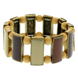 Mi Amore Antiqued Stretch-Bracelet Gold-Tone/Brown
