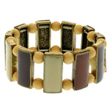Mi Amore Antiqued Stretch-Bracelet Gold-Tone/Brown