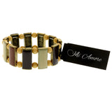 Mi Amore Antiqued Stretch-Bracelet Gold-Tone/Brown