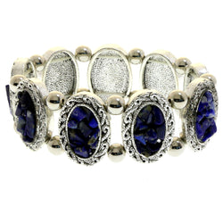 Mi Amore Stone fragments Stretch-Bracelet Silver-Tone/Blue
