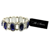Mi Amore Stone fragments Stretch-Bracelet Silver-Tone/Blue