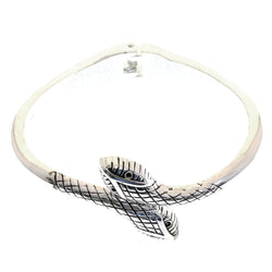 Mi Amore Snake Hinged Fashion-Bracelet Silver-Tone & Black
