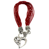 Mi Amore Heart charm Fashion-Bracelet Red/Silver-Tone