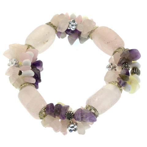 Mi Amore Stretch-Bracelet White/Purple