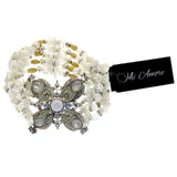 Mi Amore Stretch-Bracelet Silver-Tone/White