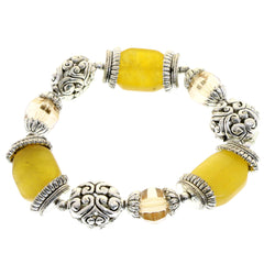 Mi Amore Stretch-Bracelet Silver-Tone/Yellow