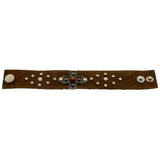 Mi Amore Adjustable-Length Synthetic-Suede Studded Cuff-Bracelet Brown & Silver-Tone
