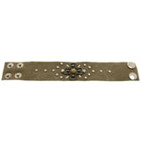 Mi Amore Adjustable-Length Faux-Suede Studded Cuff-Bracelet Brown & Silver-Tone