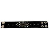 Mi Amore Adjustable-Length Faux-Suede Studded Cuff-Bracelet Black & Silver-Tone