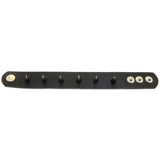 Mi Amore Adjustable-Length Faux-Leather Spike-Studded Cuff-Bracelet Black & Silver-Tone