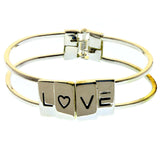 Mi Amore Hinged Love Fashion-Bracelet Silver-Tone