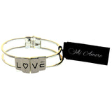 Mi Amore Hinged Love Fashion-Bracelet Silver-Tone