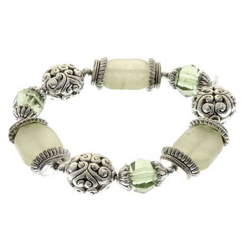 Mi Amore Stretch-Bracelet Silver-Tone/Green