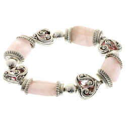 Mi Amore Stretch-Bracelet Silver-Tone/Pink