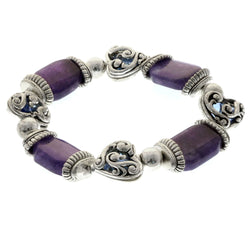 Mi Amore Stretch-Bracelet Silver-Tone/Purple