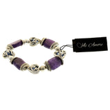 Mi Amore Stretch-Bracelet Silver-Tone/Purple