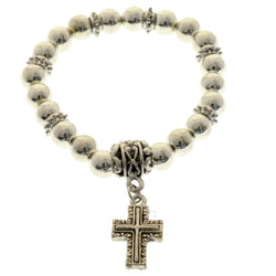 Mi Amore Cross Stretch-Bracelet Silver-Tone