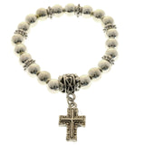 Mi Amore Cross Stretch-Bracelet Silver-Tone