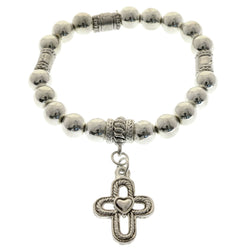 Mi Amore Cross Stretch-Bracelet Silver-Tone