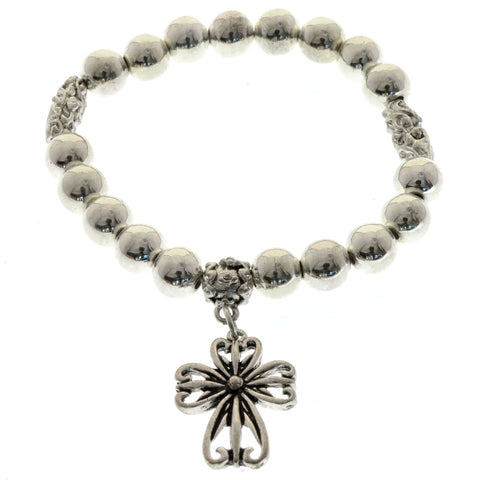 Mi Amore Cross Stretch-Bracelet Silver-Tone