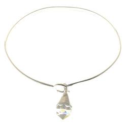 Mi Amore Crystal dangle Bangle-Bracelet Silver-Tone/White