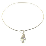 Mi Amore Crystal dangle Bangle-Bracelet Silver-Tone/White