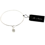 Mi Amore Crystal dangle Bangle-Bracelet Silver-Tone/White