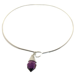 Mi Amore Crystal dangle Bangle-Bracelet Silver-Tone/Purple