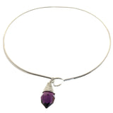 Mi Amore Crystal dangle Bangle-Bracelet Silver-Tone/Purple