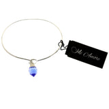 Mi Amore Crystal dangle Bangle-Bracelet Silver-Tone/Blue