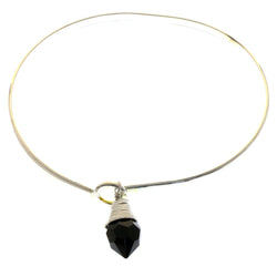 Mi Amore Crystal dangle Bangle-Bracelet Silver-Tone/Black