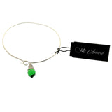 Mi Amore Crystal dangle Bangle-Bracelet Silver-Tone/Green