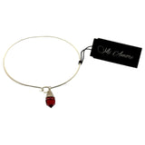 Mi Amore Crystal dangle Bangle-Bracelet Silver-Tone/Red