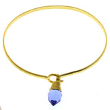 Mi Amore Crystal dangle Bangle-Bracelet Gold-Tone/Blue