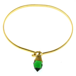 Mi Amore Crystal dangle Bangle-Bracelet Gold-Tone/Green