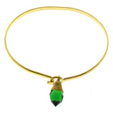 Mi Amore Crystal dangle Bangle-Bracelet Gold-Tone/Green