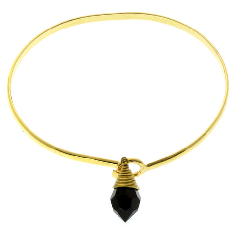 Mi Amore Crystal dangle Bangle-Bracelet Gold-Tone/Black