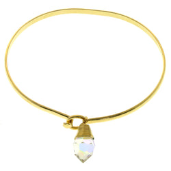 Mi Amore Crystal dangle Bangle-Bracelet Gold-Tone/White