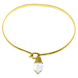 Mi Amore Crystal dangle Bangle-Bracelet Gold-Tone/White