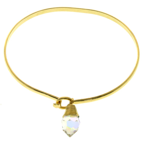 Mi Amore Crystal dangle Bangle-Bracelet Gold-Tone/White