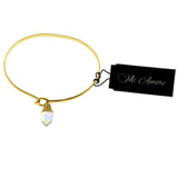 Mi Amore Crystal dangle Bangle-Bracelet Gold-Tone/White