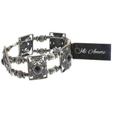 Mi Amore Filligree Stretch-Bracelet Silver-Tone/Black